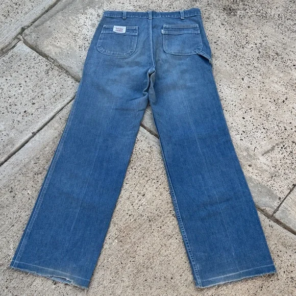 Levi's vintage (70s)white tag Wide Leg Women's carpenters Jeans - Picture 3 of 16